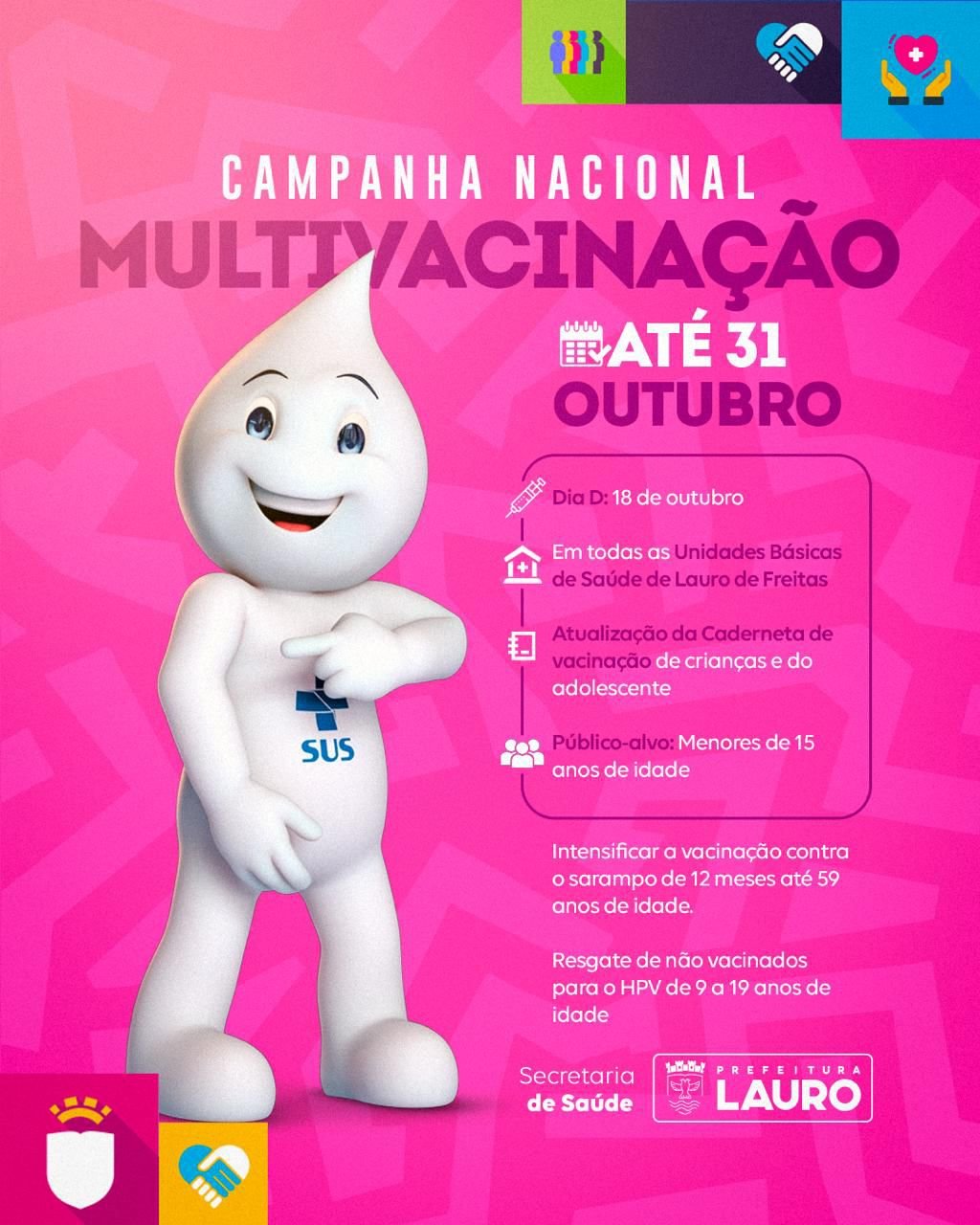 Lauro de Freitas realiza Dia D da Campanha de Multivacinação neste sábado (18)
