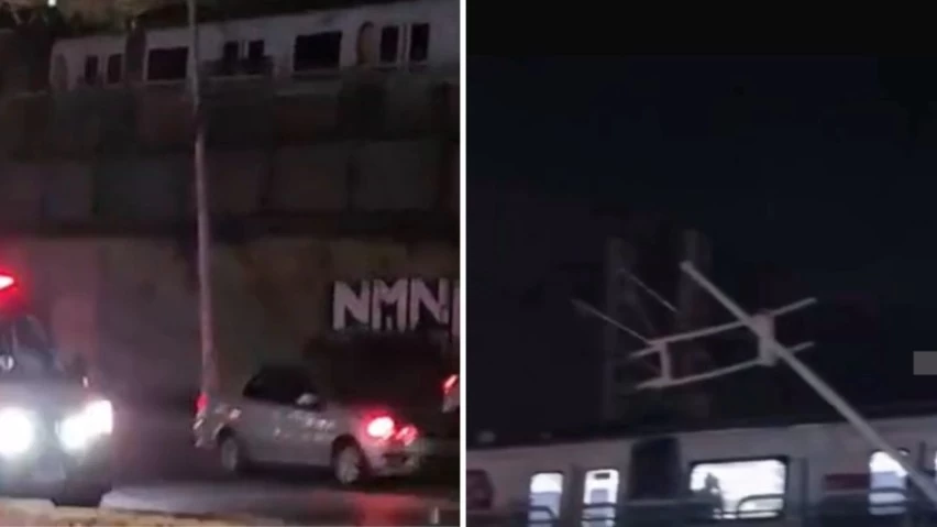 Carro em alta velocidade derruba poste e paralisa metrô na Avenida Paralela