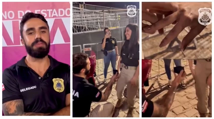 QUER CASAR COMIGO? Delegado surpreende investigadora durante Virada Salvador; assista