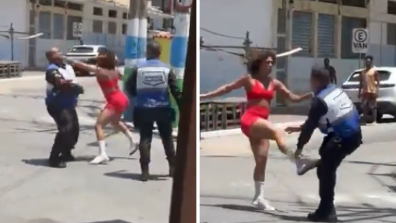 VÍDEO: Mulher briga com dois policiais durante abordagem