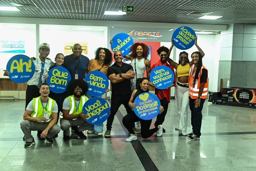 Receptivo no Aeroporto de Salvador celebra o samba e dá boas-vindas aos turistas para o Carnaval 2026 a partir desta quarta (11)