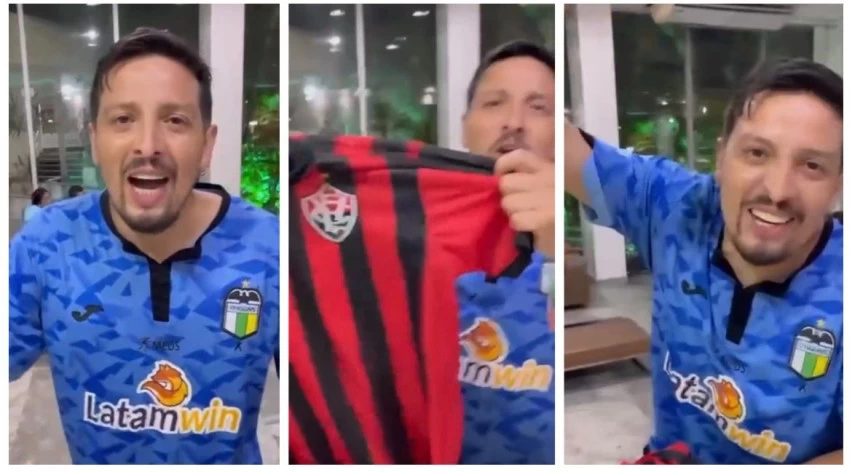 Torcedor do O'Higgins dá 'tchau, sardinha' após eliminação do Bahia na Libertadores