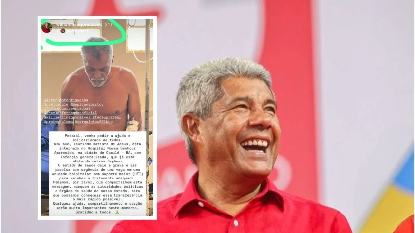 aliado de Jerônimo, vice-prefeito de Caculé faz apelo por regulação de idoso