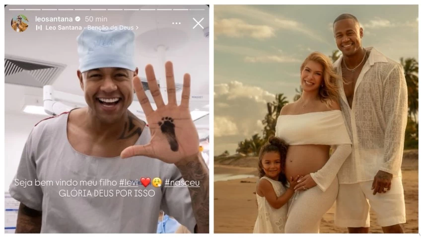 “SEJA BEM-VINDO”: Nasce Levi, segundo filho de Leo Santana e Lore