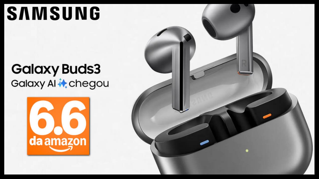 55% de desconto no Galaxy Buds3 da Samsung