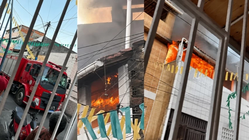 Incêndio atinge casa no Jardim Cruzeiro e mobiliza Corpo de Bombeiros