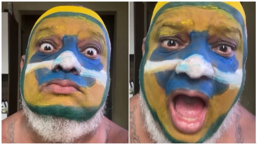 Pitbull Enraivado pinta a cara e liga o secador para Haaland
