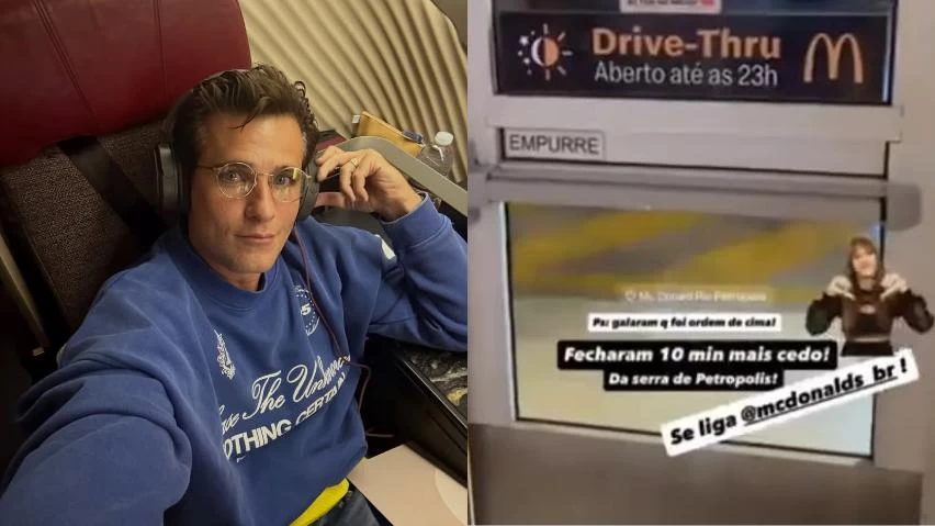 Bruno Gagliasso dá chilique ao encontrar McDonald’s fechado 10 minutos antes do horário