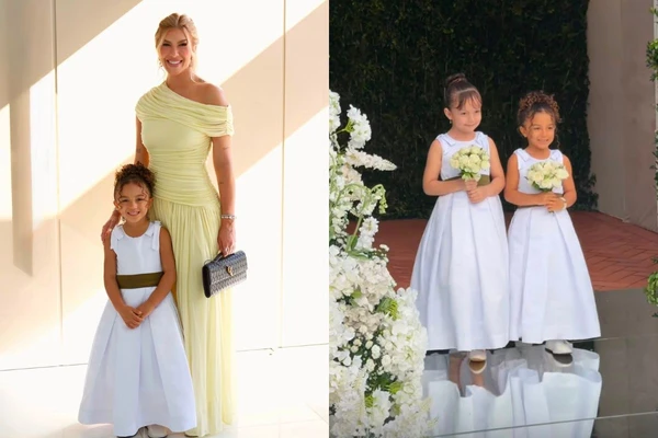Liz, filha de Lore Improta e Léo Santana, estreia como daminha em casamento em Salvador