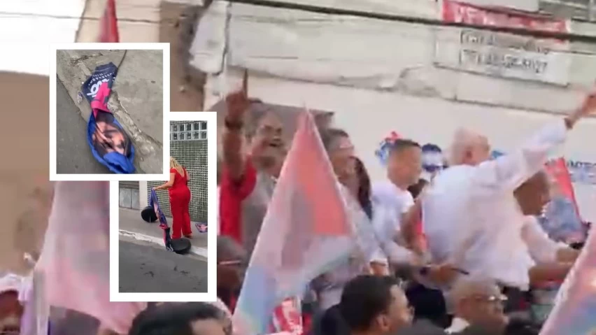 BAFAFÁ EM CANDEIAS! Protesto contra regulação tumultua evento de Jerônimo e petistas quebram bandeiras de ACM Neto