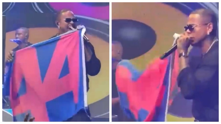 Léo Santana declara apoio a ACM Neto e levanta bandeira durante festa