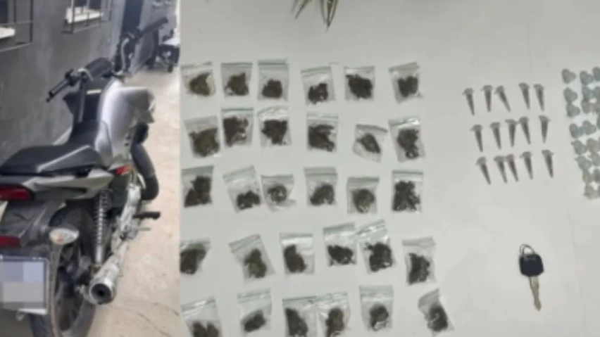 TIROTEIO! Suspeitos atiram contra PM e abandonam moto e drogas em Cruz das Almas